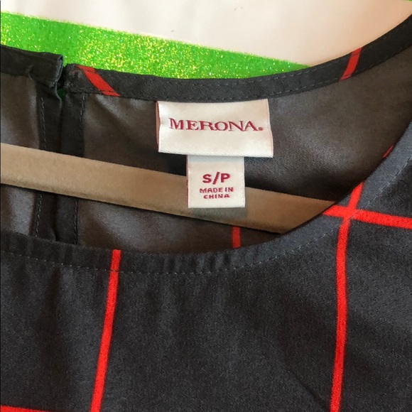 Merona Office wear!!! Beautiful top- grey and orange stripes - Picture 2 of 4